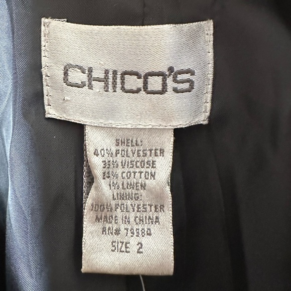 Chico’s 2 Jacquard Twilight Escape Andora Floral Jacket Large Black Purple New - Picture 10 of 11